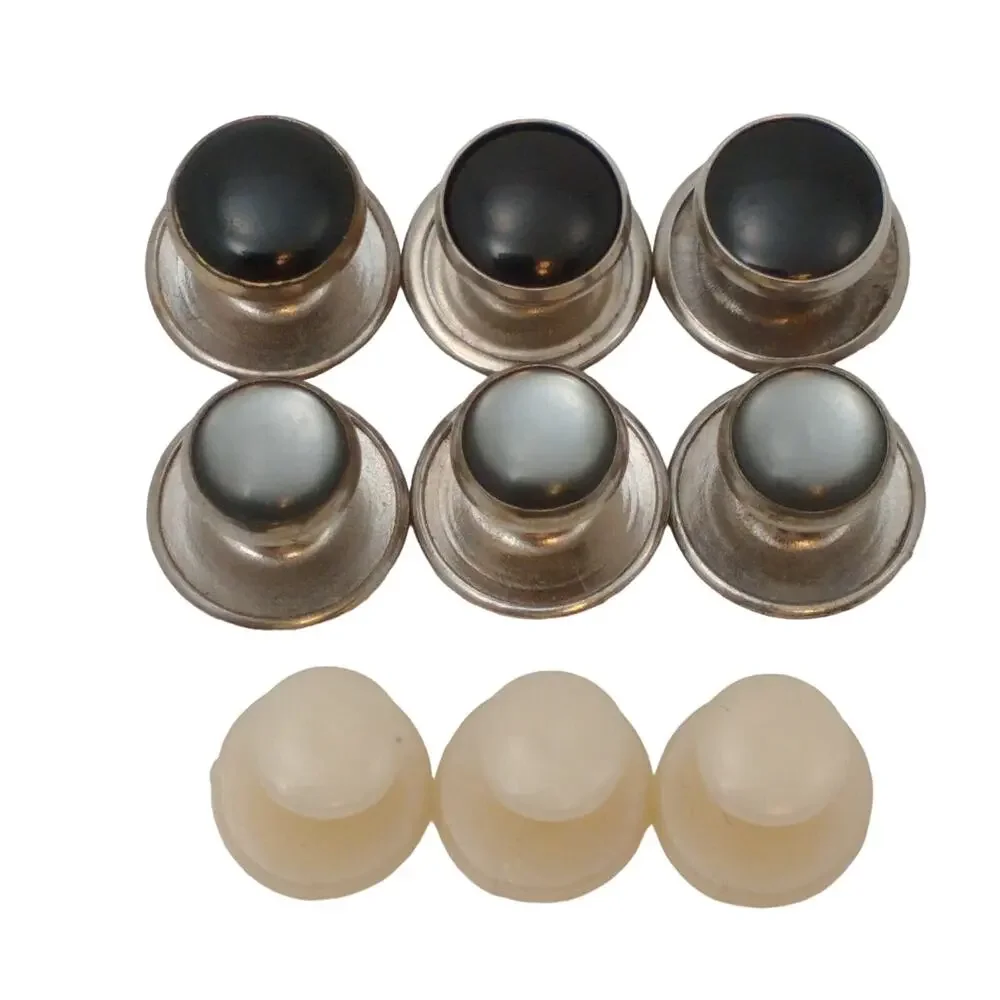 Swank Men's Button Studs 3 Onyx 3 Mother of Pearl and 3 Plastic Lot of 9